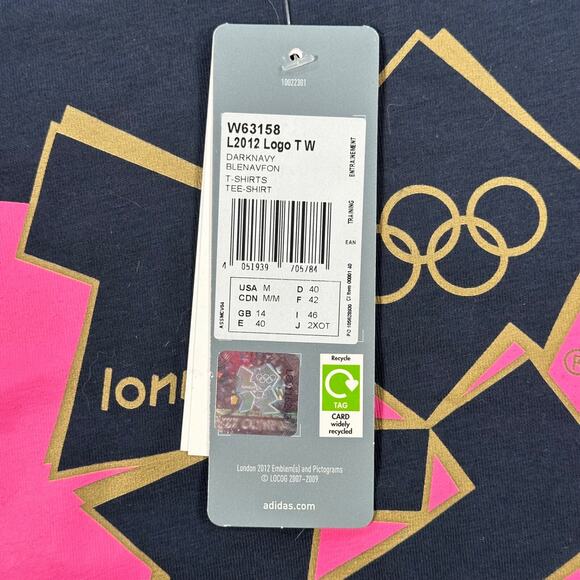 London 2012 Olympics Adidas T-Shirt Women's Medium Navy Pink New - Picture 5 of 9